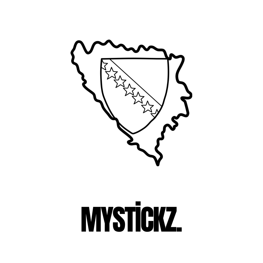 Bosnien Silhouette mit Wappen - MYSTİCKZ