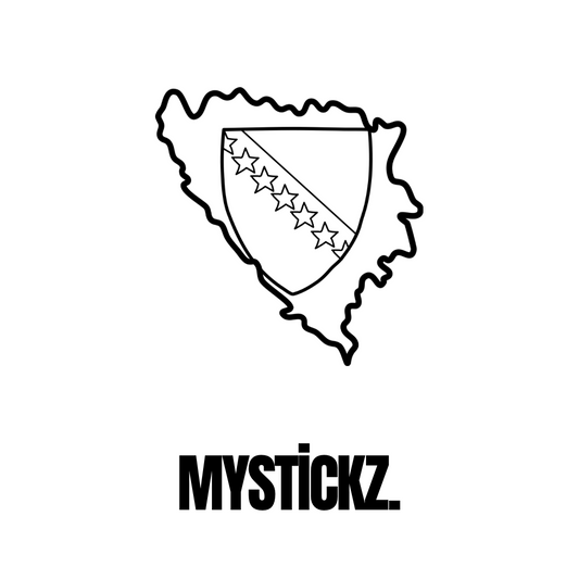 Bosnien Silhouette mit Wappen - MYSTİCKZ